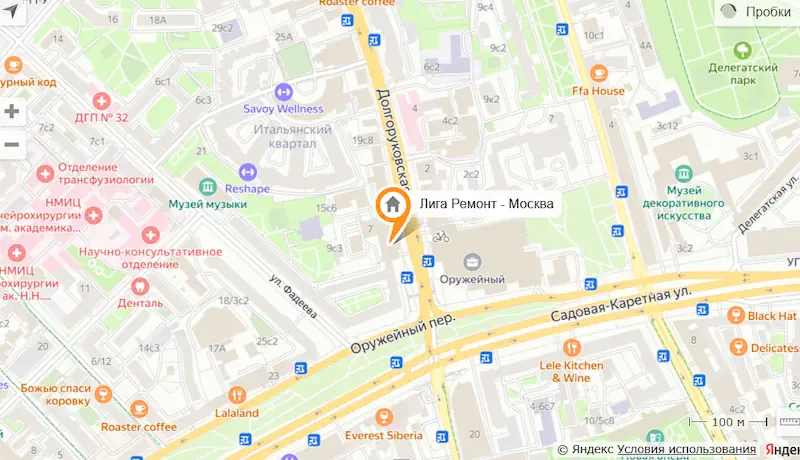 Карта расположения нашего офиса